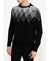 Мужской черный свитер с круглым вырезом от D-struct