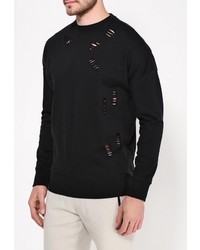 Мужской черный свитер с круглым вырезом от D-struct