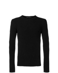 Мужской черный свитер с круглым вырезом от Daniele Alessandrini