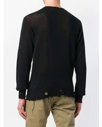 Мужской черный свитер с круглым вырезом от Maison Flaneur