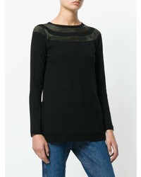 Женский черный свитер с круглым вырезом от D-Exterior