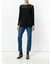 Женский черный свитер с круглым вырезом от D-Exterior