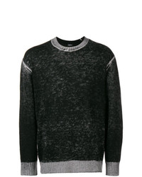 Мужской черный свитер с круглым вырезом от Diesel