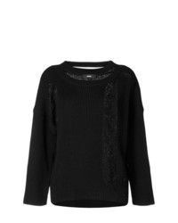 Женский черный свитер с круглым вырезом от Diesel