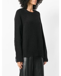 Женский черный свитер с круглым вырезом от Federica Tosi