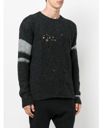 Мужской черный свитер с круглым вырезом от Thom Krom