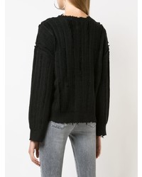 Женский черный свитер с круглым вырезом от RtA