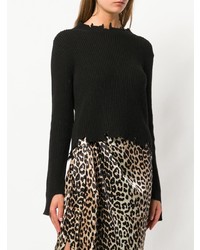 Женский черный свитер с круглым вырезом от Federica Tosi