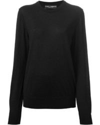 Женский черный свитер с круглым вырезом от Dolce & Gabbana