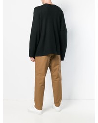 Мужской черный свитер с круглым вырезом от Chalayan
