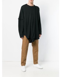 Мужской черный свитер с круглым вырезом от Chalayan