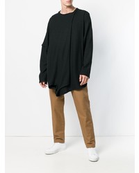 Мужской черный свитер с круглым вырезом от Chalayan