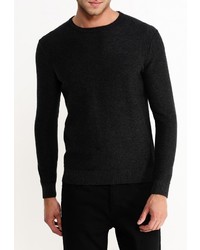 Мужской черный свитер с круглым вырезом от DRYWASH