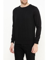 Мужской черный свитер с круглым вырезом от DRYWASH