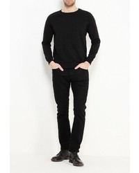 Мужской черный свитер с круглым вырезом от DRYWASH