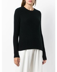 Женский черный свитер с круглым вырезом от Le Kasha
