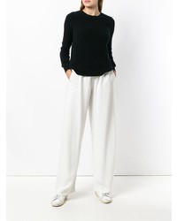 Женский черный свитер с круглым вырезом от Le Kasha