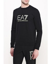 Мужской черный свитер с круглым вырезом от EA7