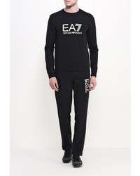 Мужской черный свитер с круглым вырезом от EA7