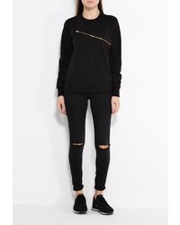 Женский черный свитер с круглым вырезом от Edge Street