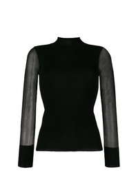 Женский черный свитер с круглым вырезом от Edward Achour Paris