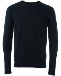 Мужской черный свитер с круглым вырезом от Eleventy
