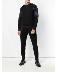 Мужской черный свитер с круглым вырезом от Alexander McQueen