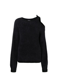 Женский черный свитер с круглым вырезом от Emporio Armani