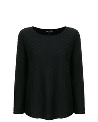 Женский черный свитер с круглым вырезом от Emporio Armani