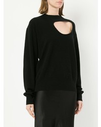 Женский черный свитер с круглым вырезом от CHRISTOPHER ESBER
