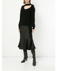 Женский черный свитер с круглым вырезом от CHRISTOPHER ESBER