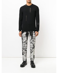 Мужской черный свитер с круглым вырезом от Alexander McQueen