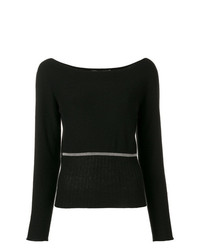Женский черный свитер с круглым вырезом от Fabiana Filippi