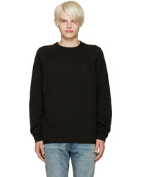 Мужской черный свитер с круглым вырезом от Fanmail