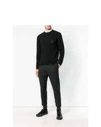 Мужской черный свитер с круглым вырезом от Fendi