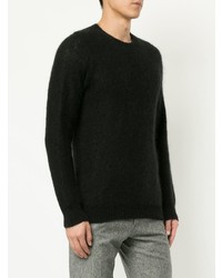Мужской черный свитер с круглым вырезом от Maison Flaneur