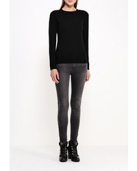 Женский черный свитер с круглым вырезом от Fontana 2.0