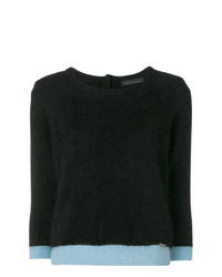 Женский черный свитер с круглым вырезом от Frankie Morello