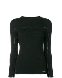 Женский черный свитер с круглым вырезом от Frankie Morello