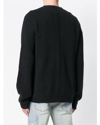 Мужской черный свитер с круглым вырезом от RtA