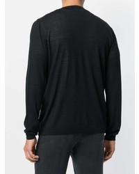 Мужской черный свитер с круглым вырезом от Giorgio Armani