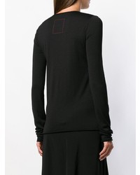 Женский черный свитер с круглым вырезом от Uma Wang