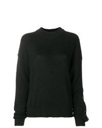 Женский черный свитер с круглым вырезом от Gaelle Bonheur