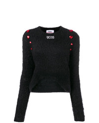 Женский черный свитер с круглым вырезом от Gcds