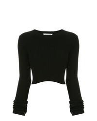 Женский черный свитер с круглым вырезом от Georgia Alice