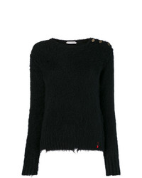 Женский черный свитер с круглым вырезом от Giacobino