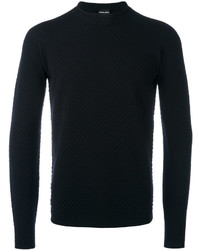 Мужской черный свитер с круглым вырезом от Giorgio Armani