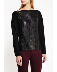 Женский черный свитер с круглым вырезом от Gloss