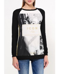 Женский черный свитер с круглым вырезом от Guess Jeans