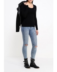 Женский черный свитер с круглым вырезом от Guess Jeans